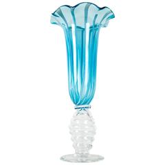 Vintage Iced Blue Vase