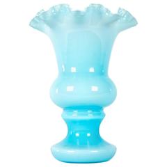 Vintage Blue Opalescent Vase