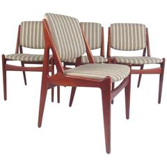 Set of Danish Modern "Ella" Teak Dining Chairs by Arne Vodder 8