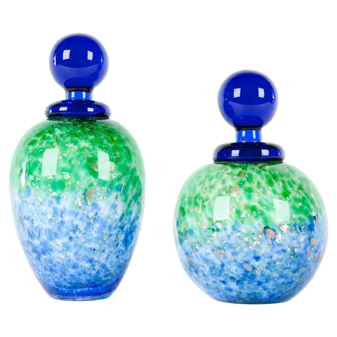 MidCentury Murano Glass Decorative Perfume Bottle Set For Sale at 1stdibs