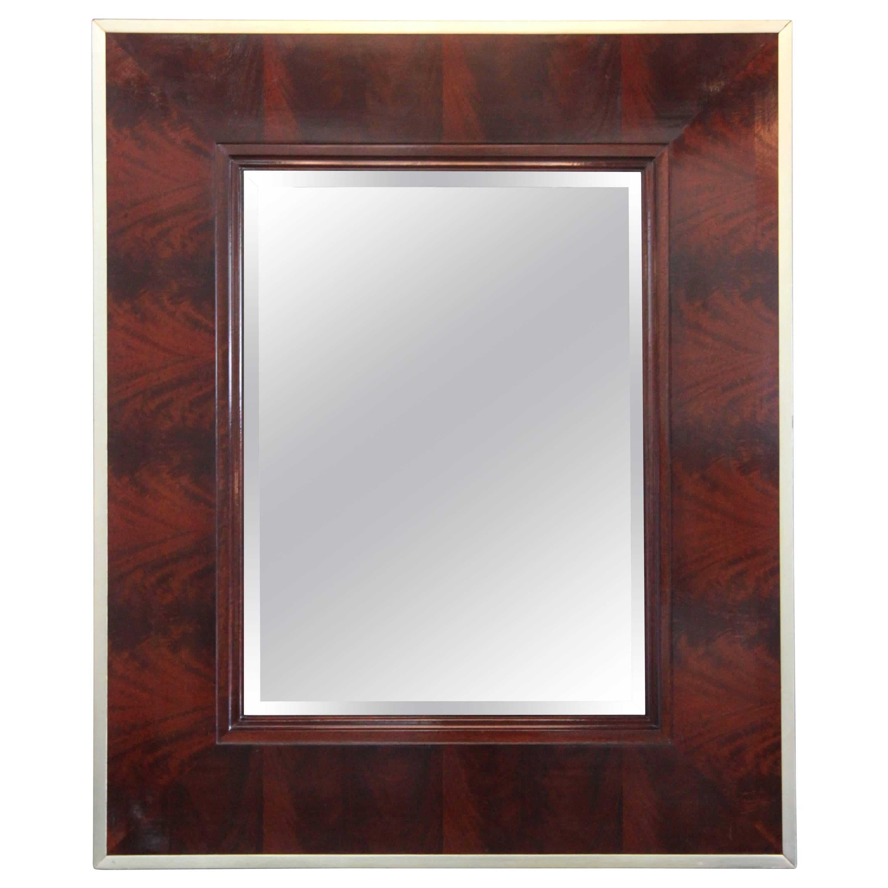 Flame Mahogany Mirror by Thomas O'Brien For Sale