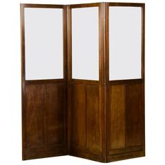 Antique English Mahogany and Glass Folding Room Screen, circa 1860 8
