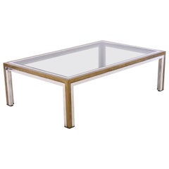 Two-Toned Brass and Chrome Coffee Table