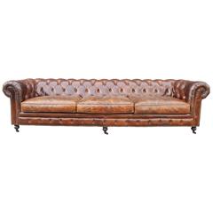 Retro Large Leather Chesterfield Sofa