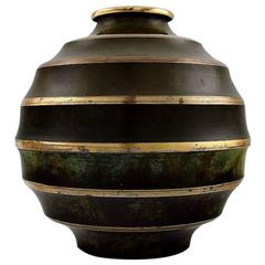Svenskt Tenn Art Deco Bronze Vase, Sweden, circa 1940s