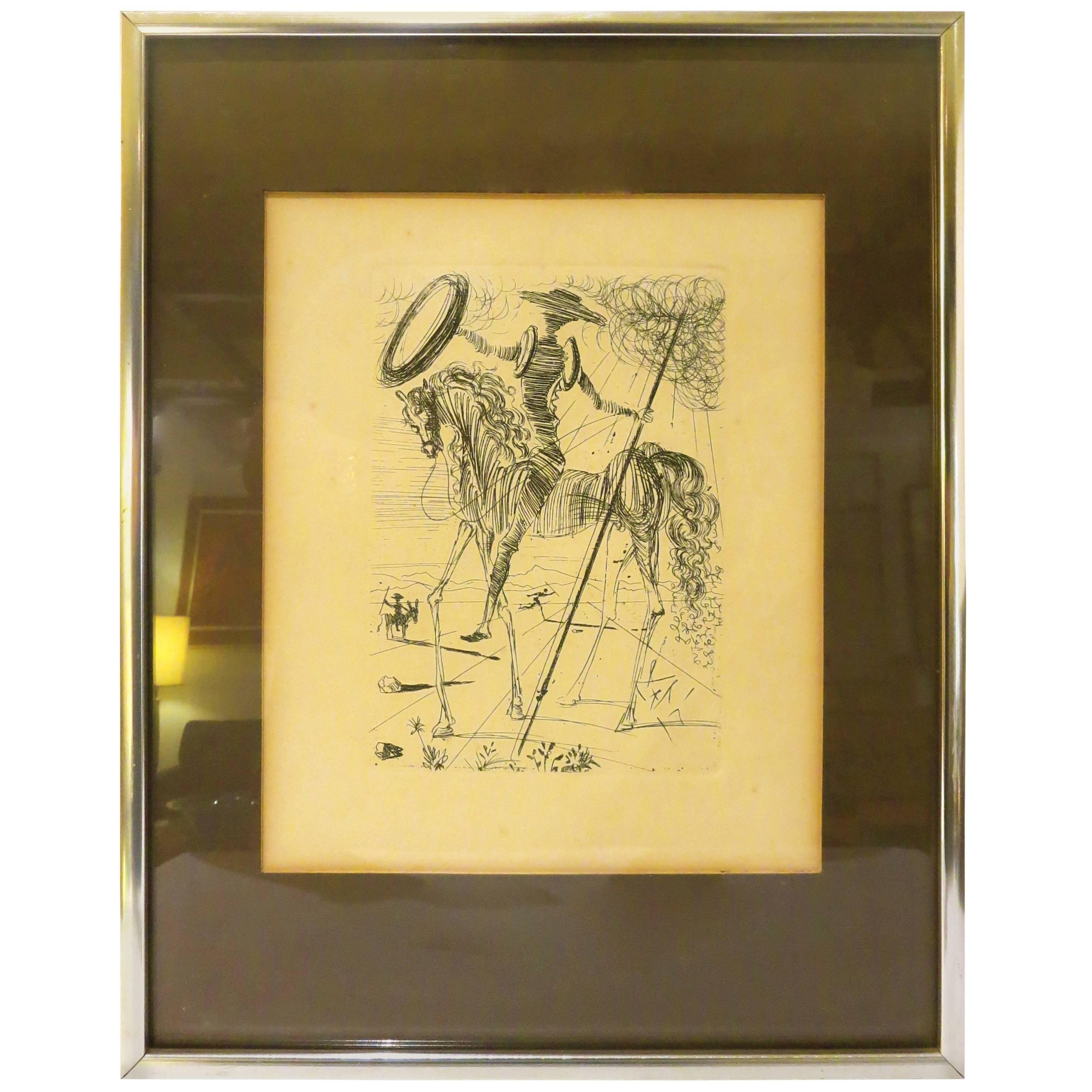 1960er Salvador Dali Don Quixote Original-Radierung, signiert in der Platte COA