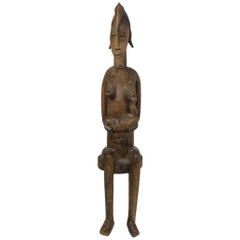 Antique African Mother and Child Carved Statue, Ethiopia