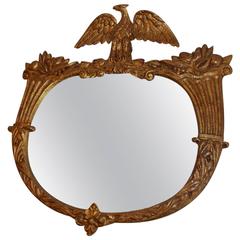 American Gilt Carved Wood Eagle & Cornucopia Wall Mirror, Circa 1830 10