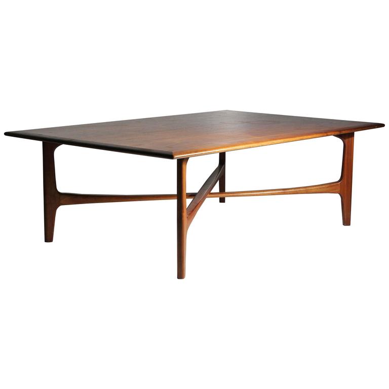 Mid Century Modern Folke Ohlsson For Dux Dining Table At 1stdibs Danish Modern Dux Folke Ohlsson Coffee Table With X Stretcher
