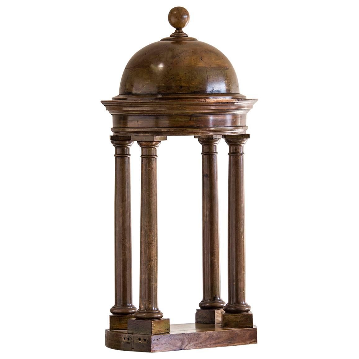 Antique Italian Walnut Architectural Model of a Baldachin from Italy circa 1870 For Sale