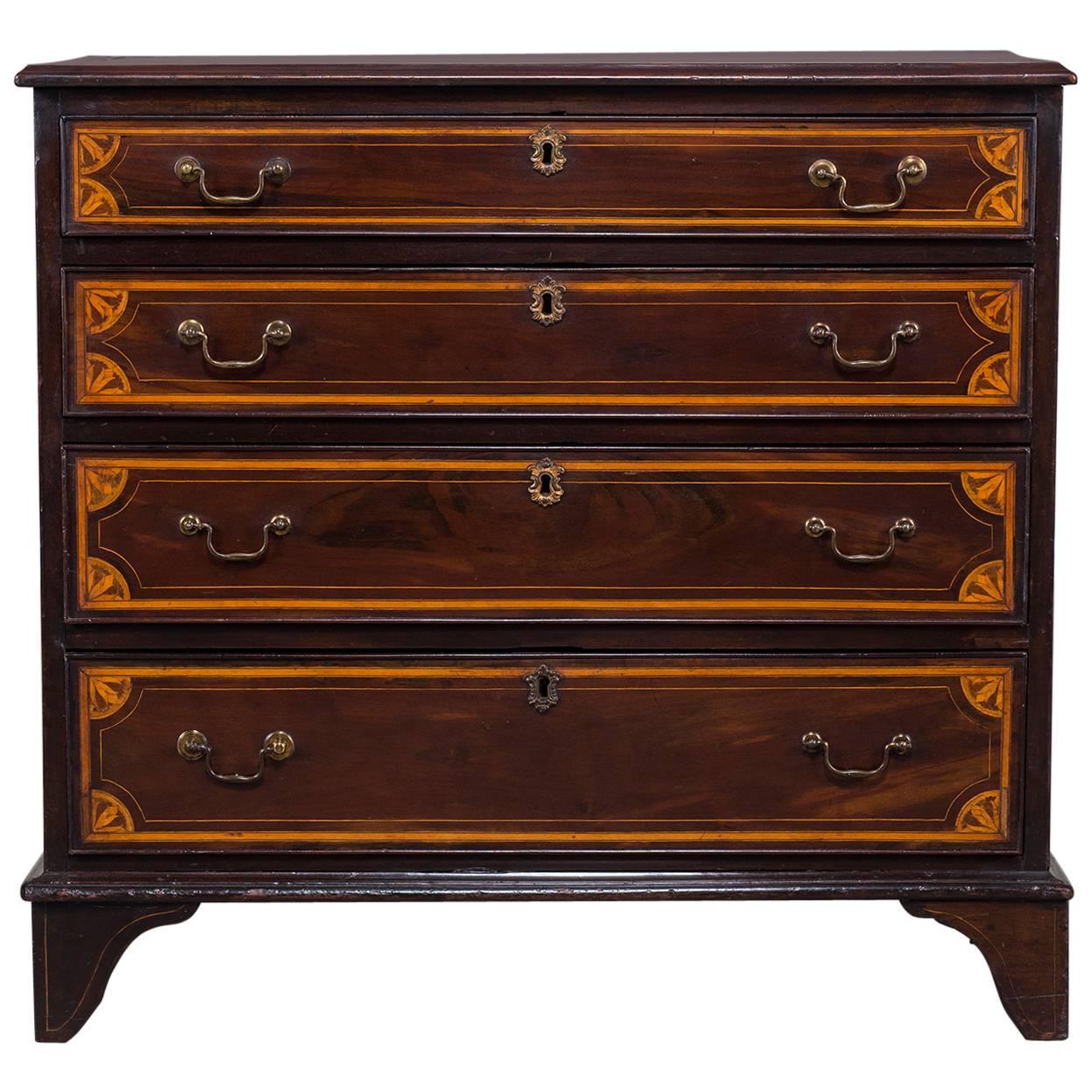 Antique English Neoclassical Mahogany Chest of Drawers, circa 1860