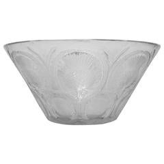 Lalique Art Glass Bowl with Flowers, Art Deco, Fine Design