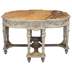 Antique French 19th Century Original White Painted Louis XVI Style Table