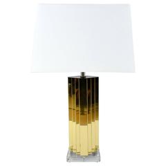 Modern Brass and Lucite Table Lamp 2