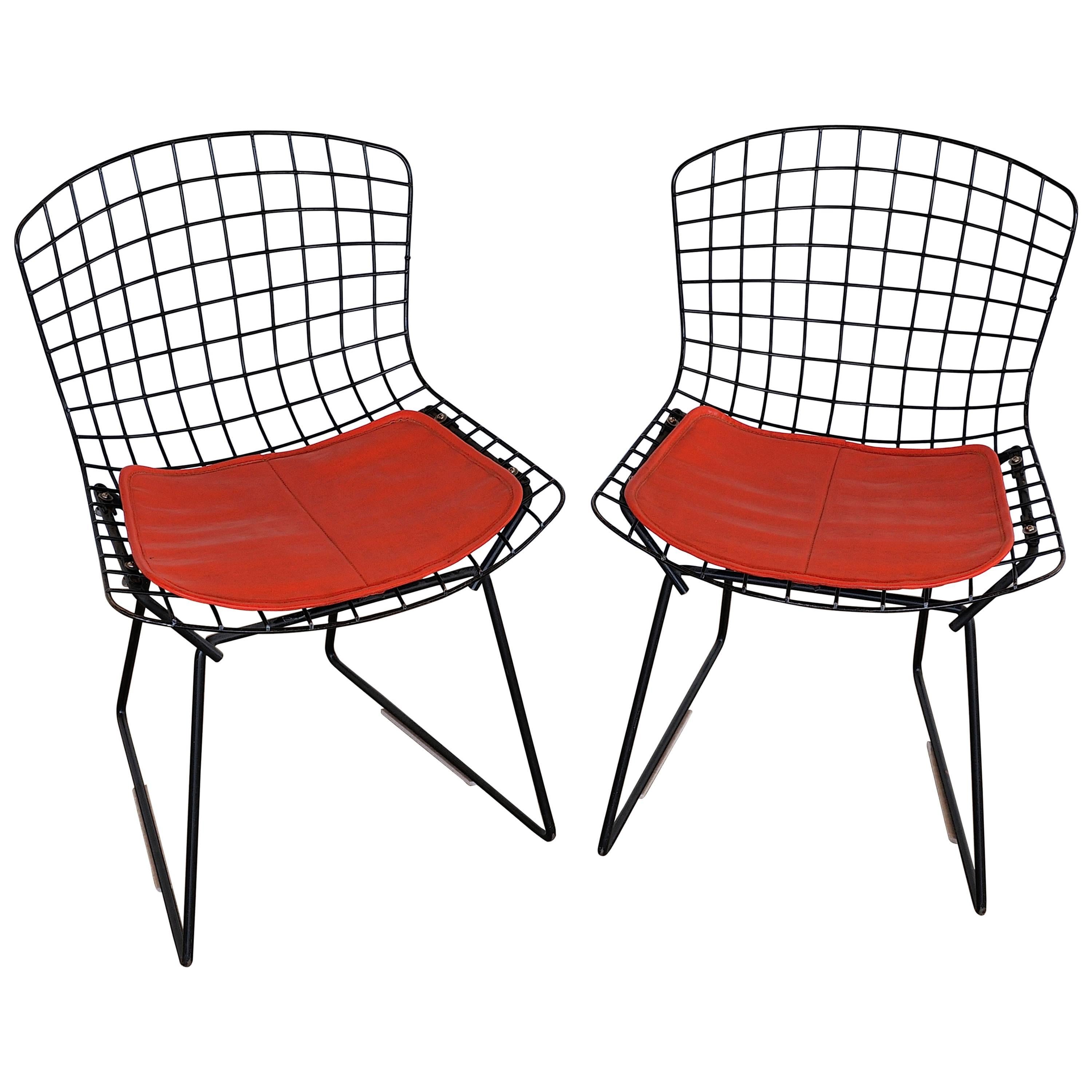 Pair of Black Harry Bertoia Child's Chairs by Knoll