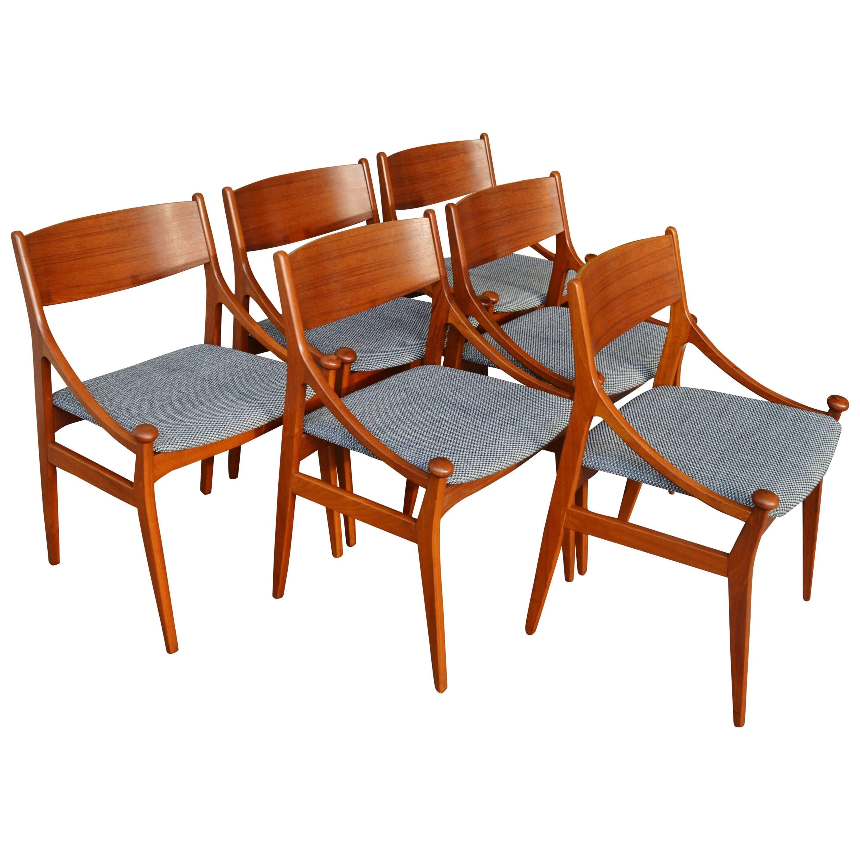 Set of Six Vestervig Eriksen for Brdr.Tromborg Danish Modern Dining Chairs