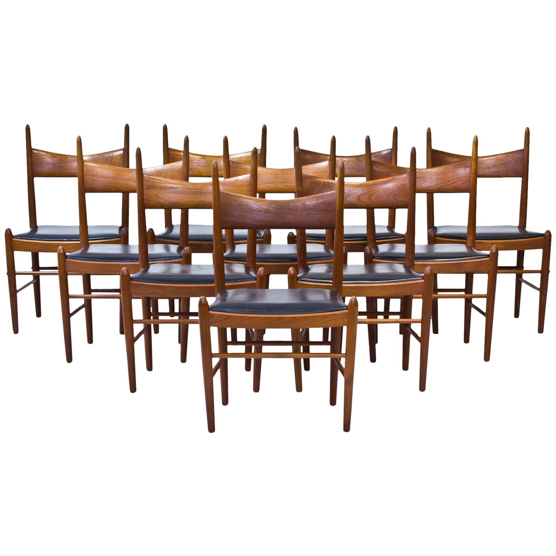 Set of Ten 1950s Teak Dining Chairs by Illum Wikkels�ø