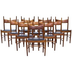 Set of Ten 1950s Teak Dining Chairs by Illum Wikkelsø