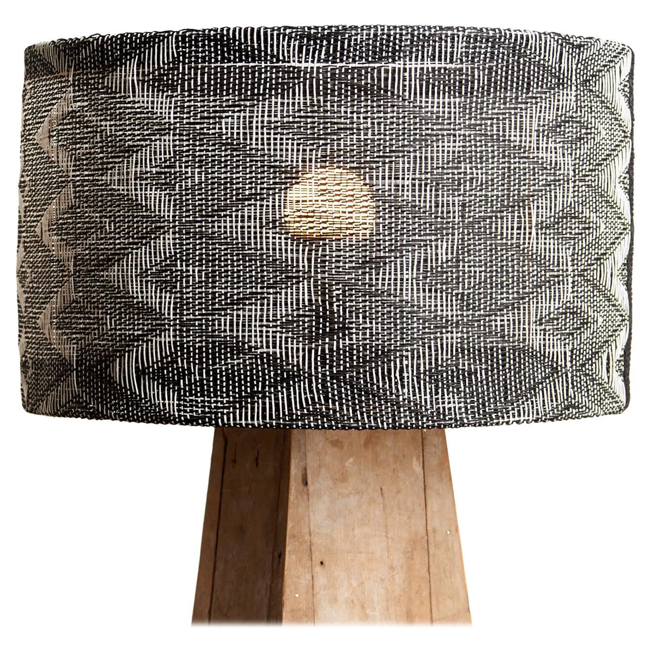 Medium 'Monochrome' Handwoven Lampshade