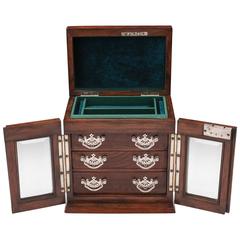 Antique Walnut Jewelry Cabinet