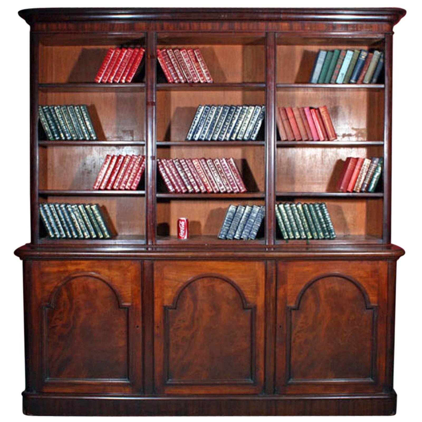 19th Century Victorian Mahogany Open Bookcase