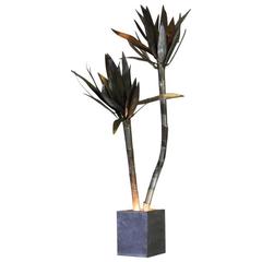 Large Metal Palm Lamp, Italy, 1970s