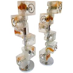 Floor Lamp Murano Glass Cube by Toni Zuccheri for VeArt, 1970s, Italy