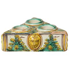 Spanish Ceramic Polychrome Salt Cellar 5