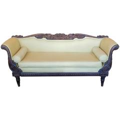 Antique 19th Century Empire Carved Mahogany Sofa