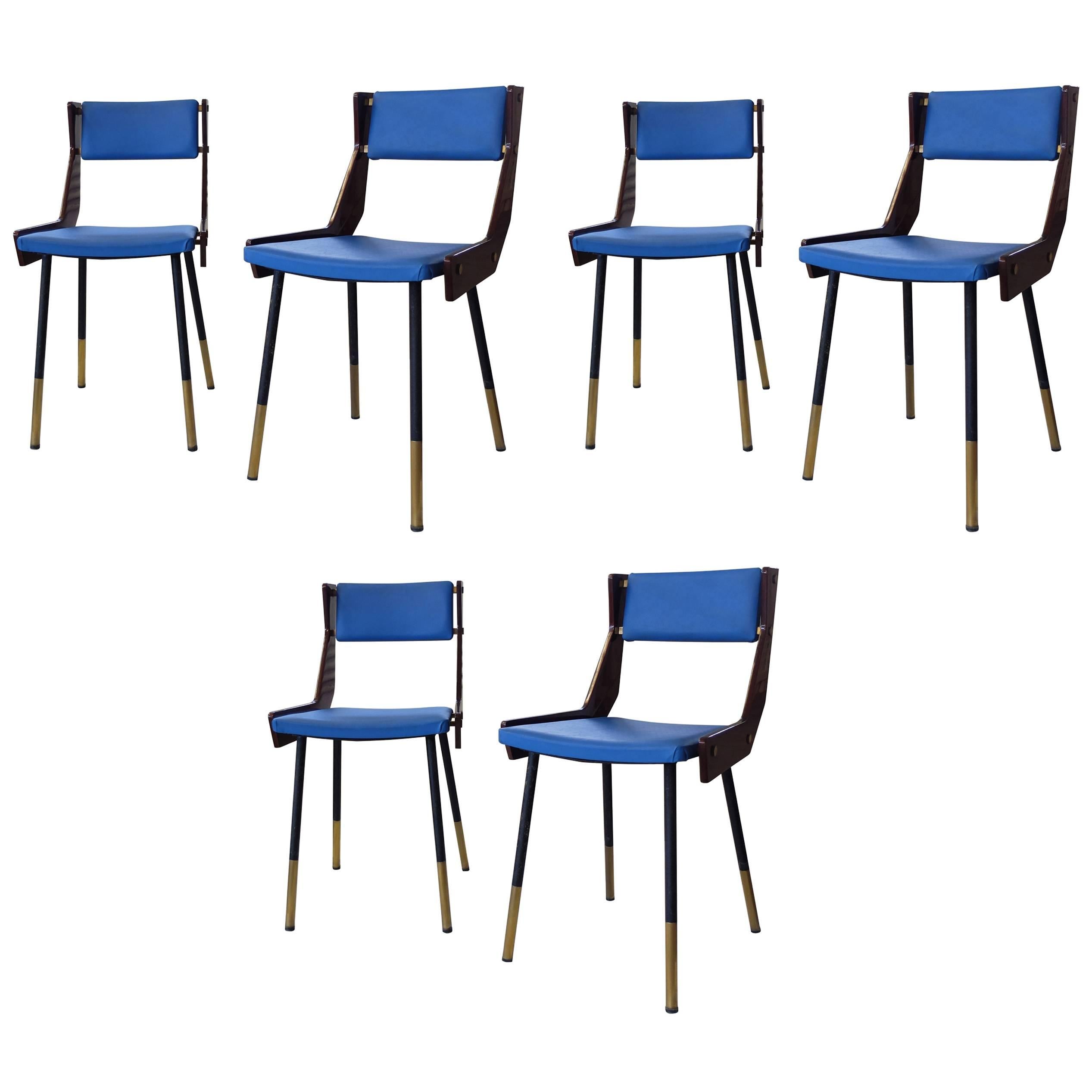 Set of Six Extremely Rare Chairs by Gianfranco Frattini