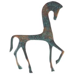 Mid-Century Italian Modern Brass Horse Sculpture, 1950s