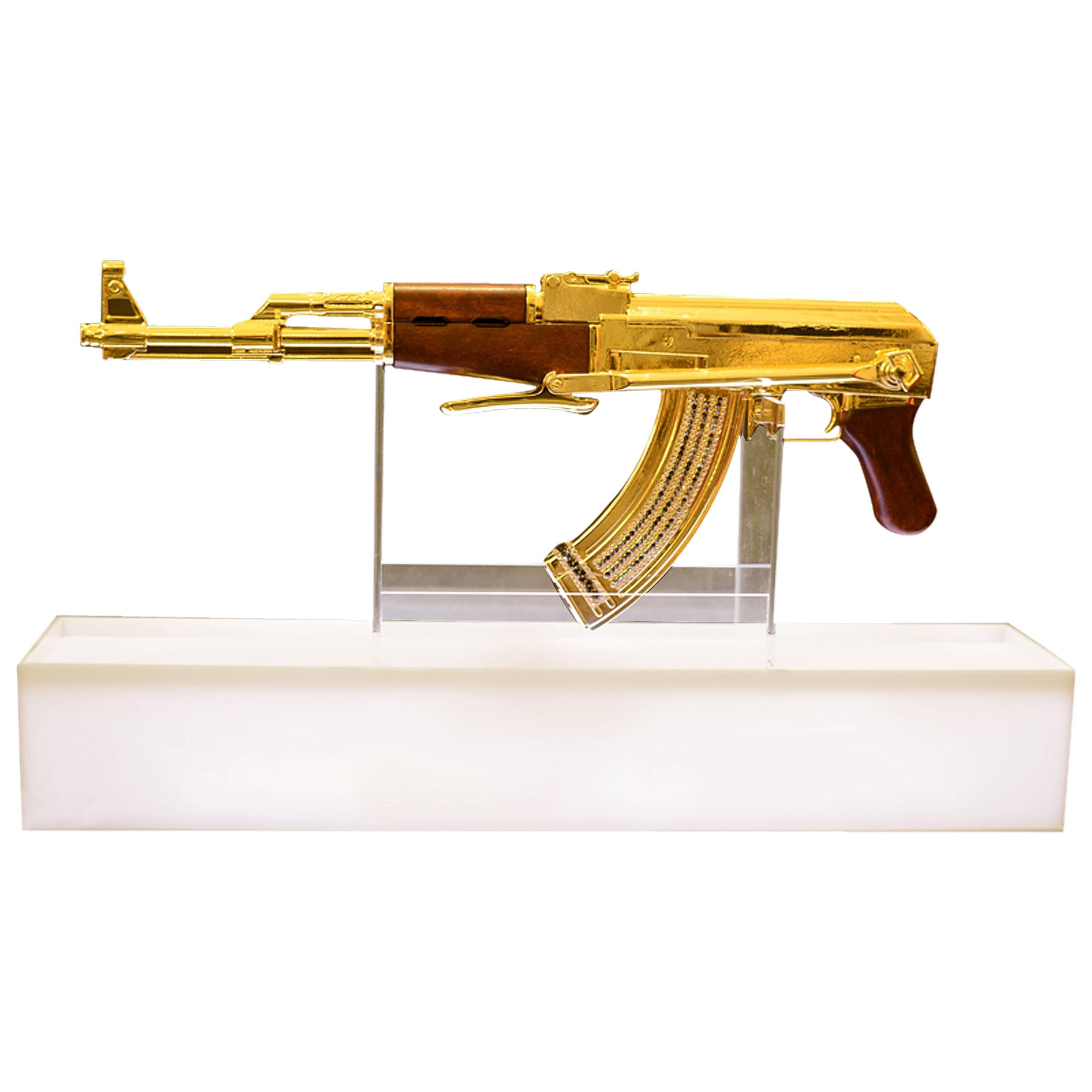 AK-47 Gold Numbered and Limited Edition Art Sculpture Demilitarized