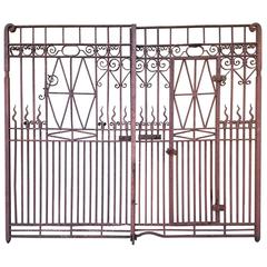 Vintage Pair of Iron Driveway or Garden Gates