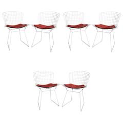 Vintage Set of Six Harry Bertoia Side Chairs for Knoll