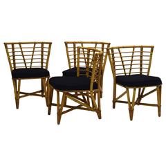 Set of Four Rattan Dining Chairs