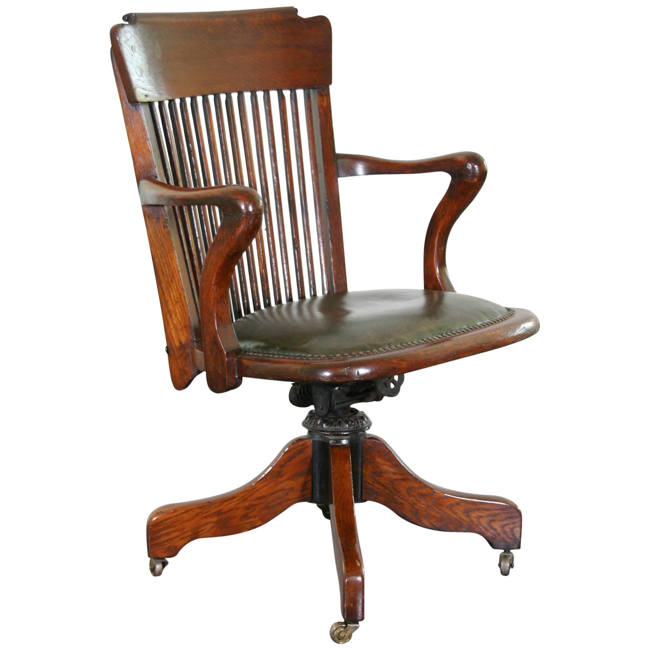 1930s, American Oak Desk Chair For Sale