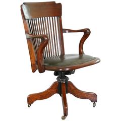 Antique 1930s, American Oak Desk Chair