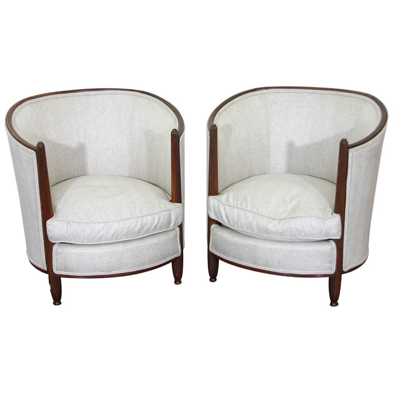 Pair of Art Deco Tub Chairs at 1stDibs
