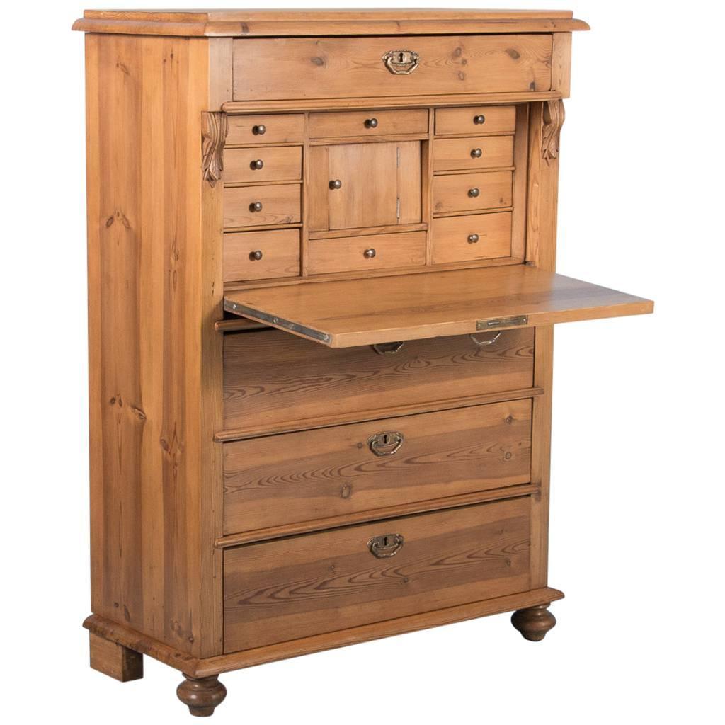 Antique Pine Secretary Desk from Sweden, circa 1860 For Sale at 1stdibs