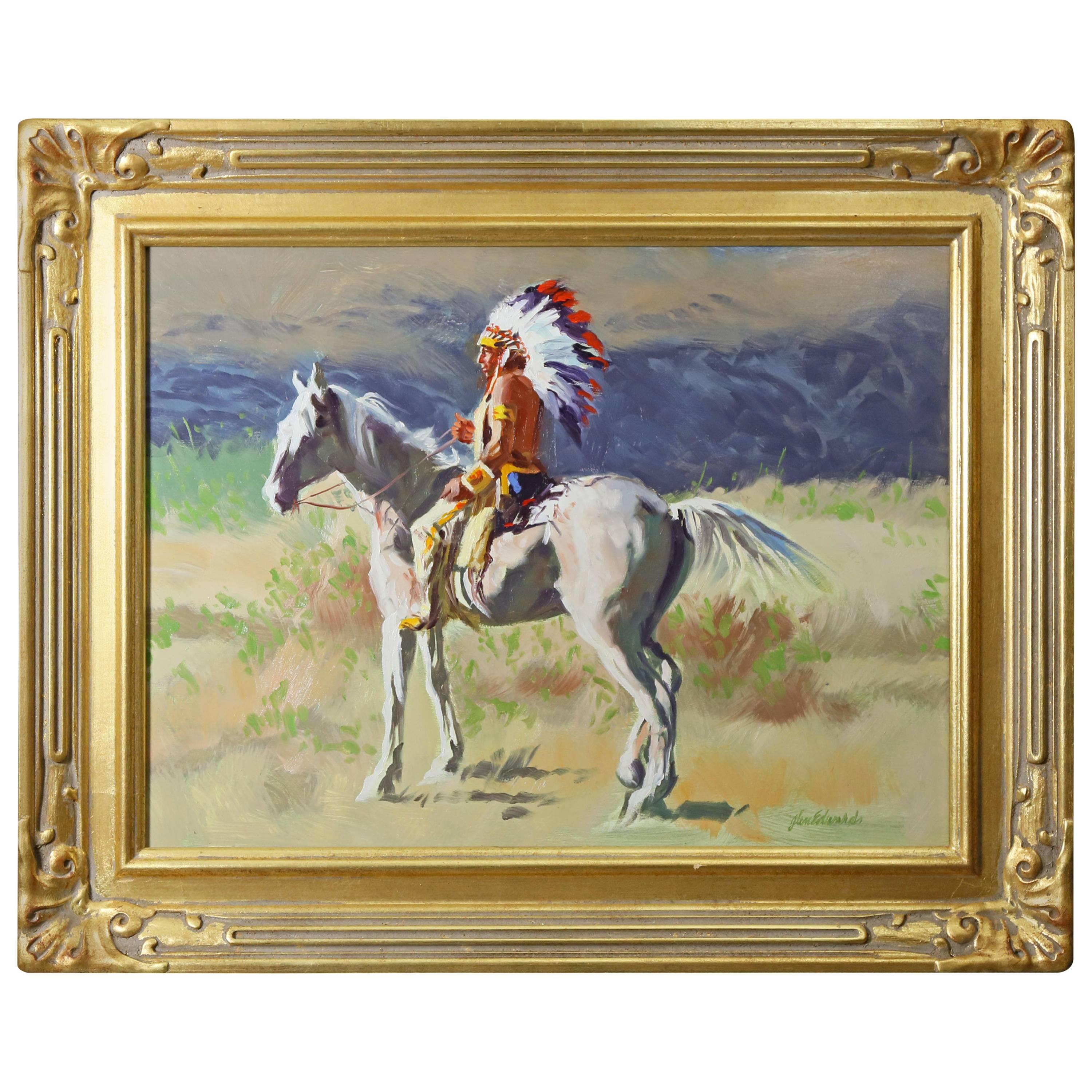 "Pale Pony" by Glen Edwards, Framed Oil Painting