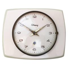 Vintage Mid-Century Ceramic Wall Clock by Pollmann