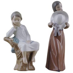 Vintage Two Lladro Figurines in Porcelain