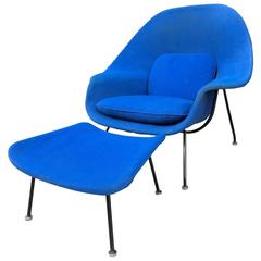Retro Eero Saarinen Womb Chair and Ottoman for Knoll