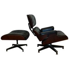 1956 Charles Eames Herman Miller Rosewood Lounge Chair and Ottoman First Year