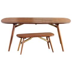 Modern Custom Handcrafted Walnut Dining Table -Nomad Collection by Jacob May