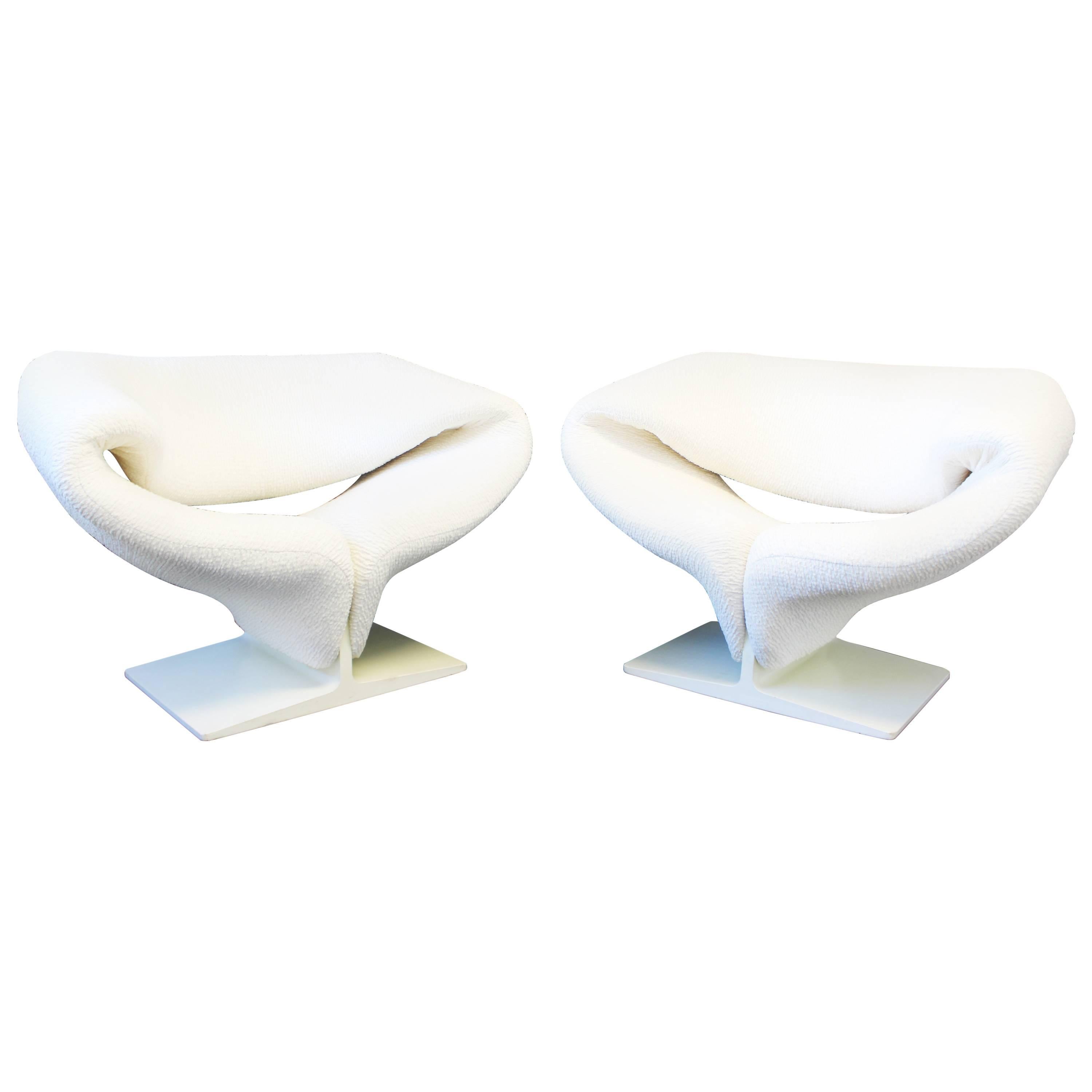 Signed Pair of Pierre Paulin Ribbon Chairs by Artifort, France