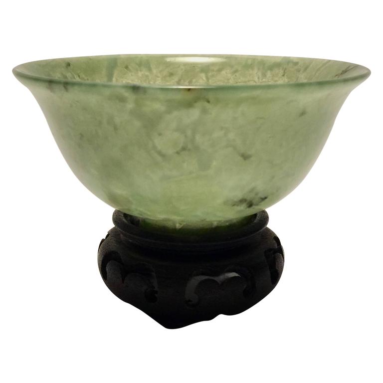 Early 20th Century Chinese Carved Jade Bowl at 1stDibs