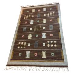 Carl Dangel Flat-Weave carpet, Skane Schweden, 1950s