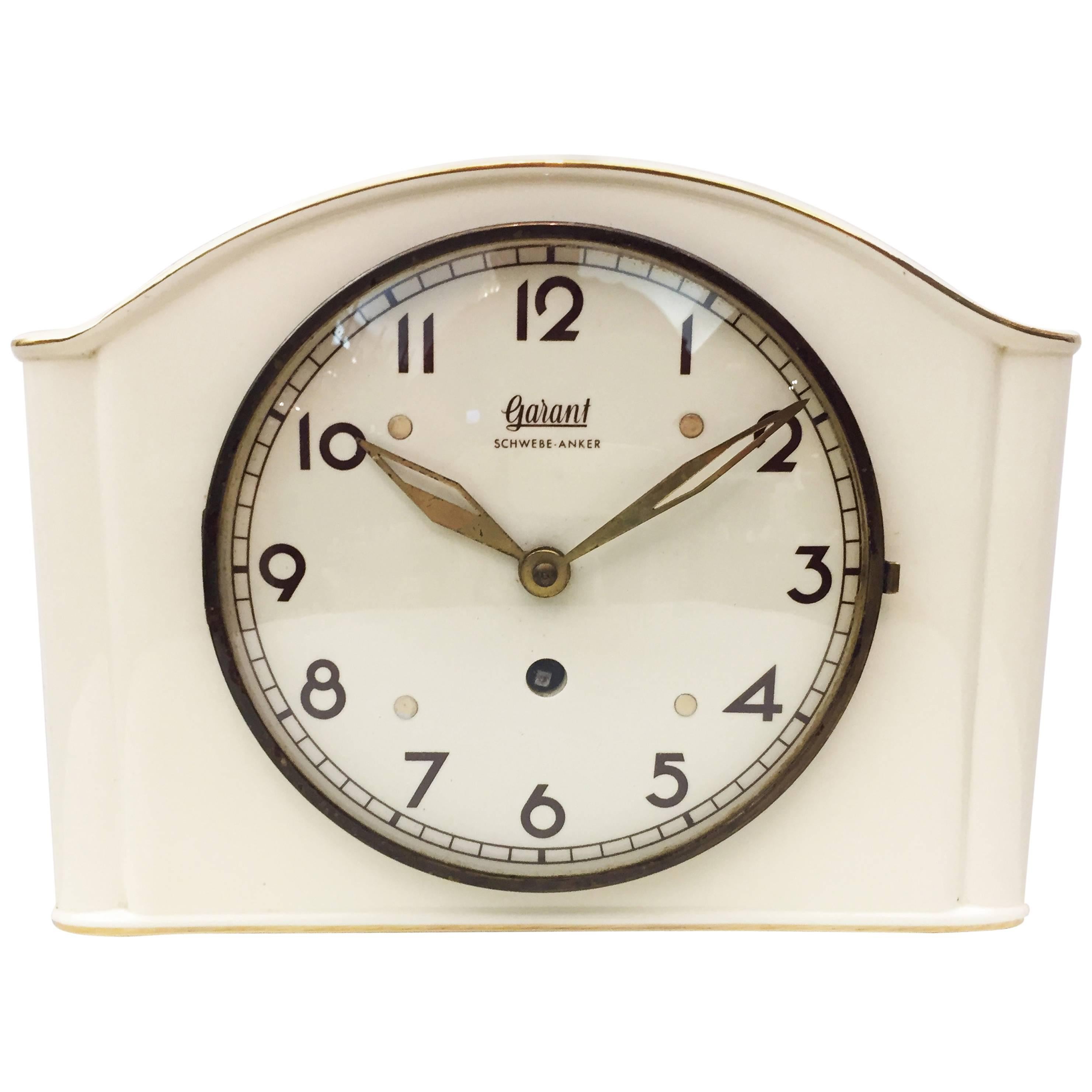 German Ceramic Wall Clock by Garant For Sale