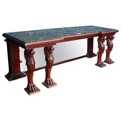 Monumental Side Table with Lion Monopodia